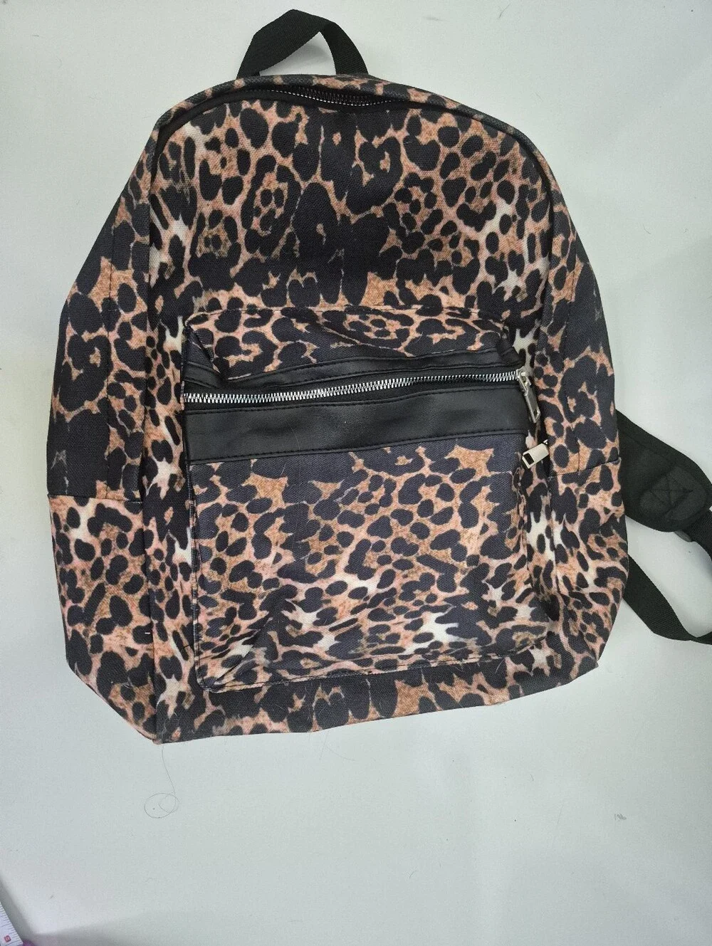 Leopard Print Backpack Animal Print Spots Black & Brown